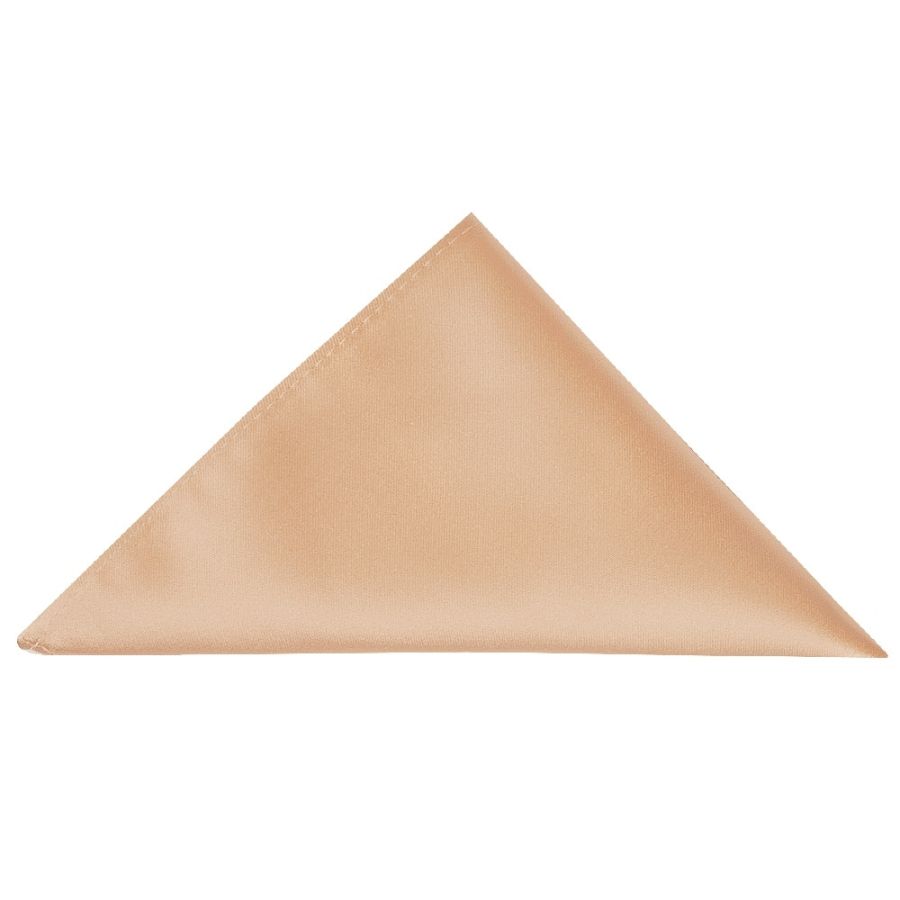 Plain Nude Satin Boys Tie and Pocket Square Set