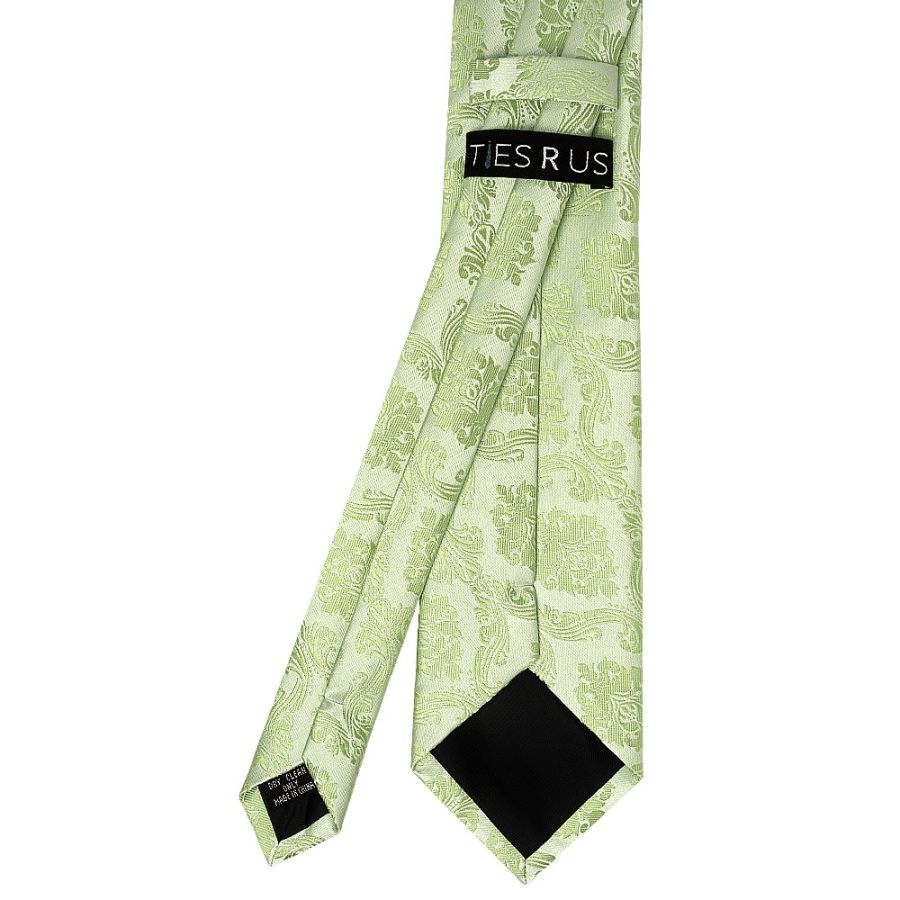 Sage Green Paisley Classic Men's Tie and Pocket Square Set