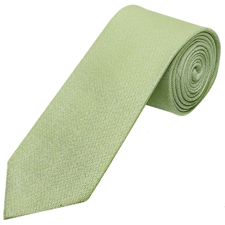 Classic Sage Green Mens Tie with Pocket Square and Lapel Pin Set