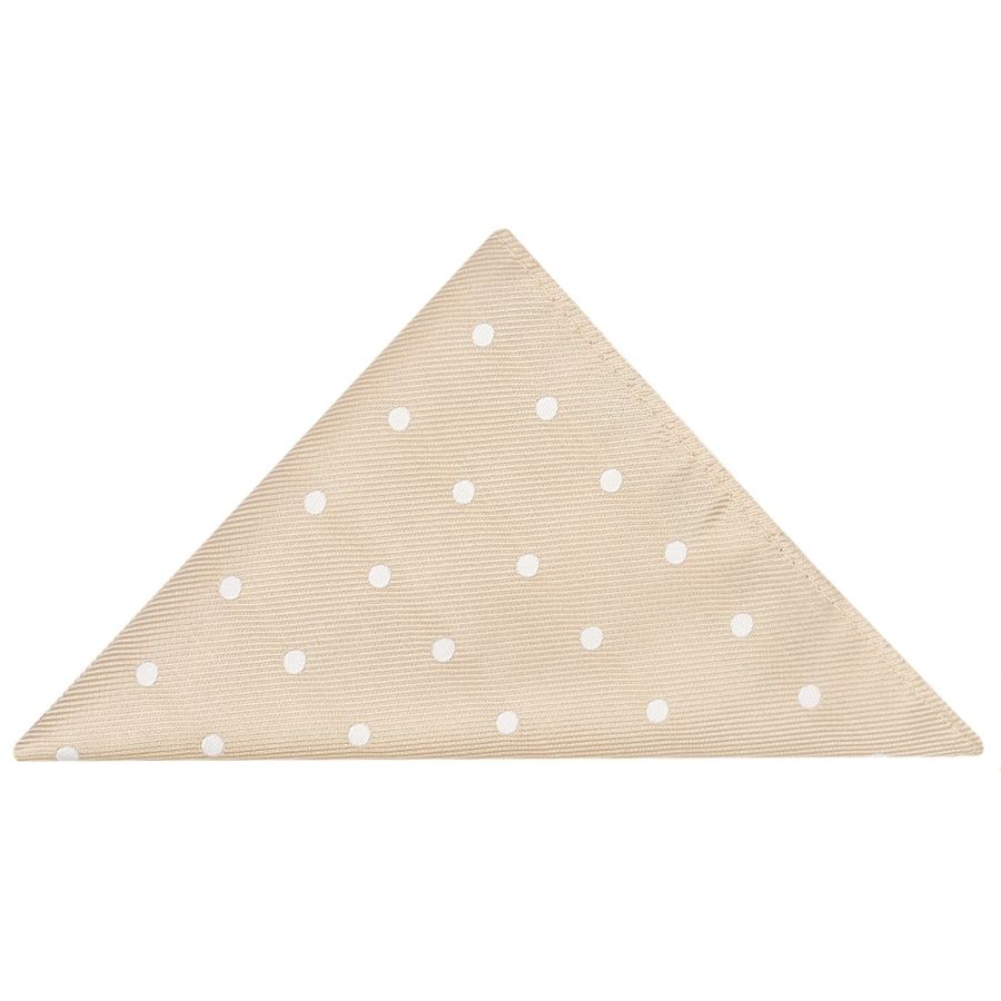 Champagne Large White Spot Pocket Square