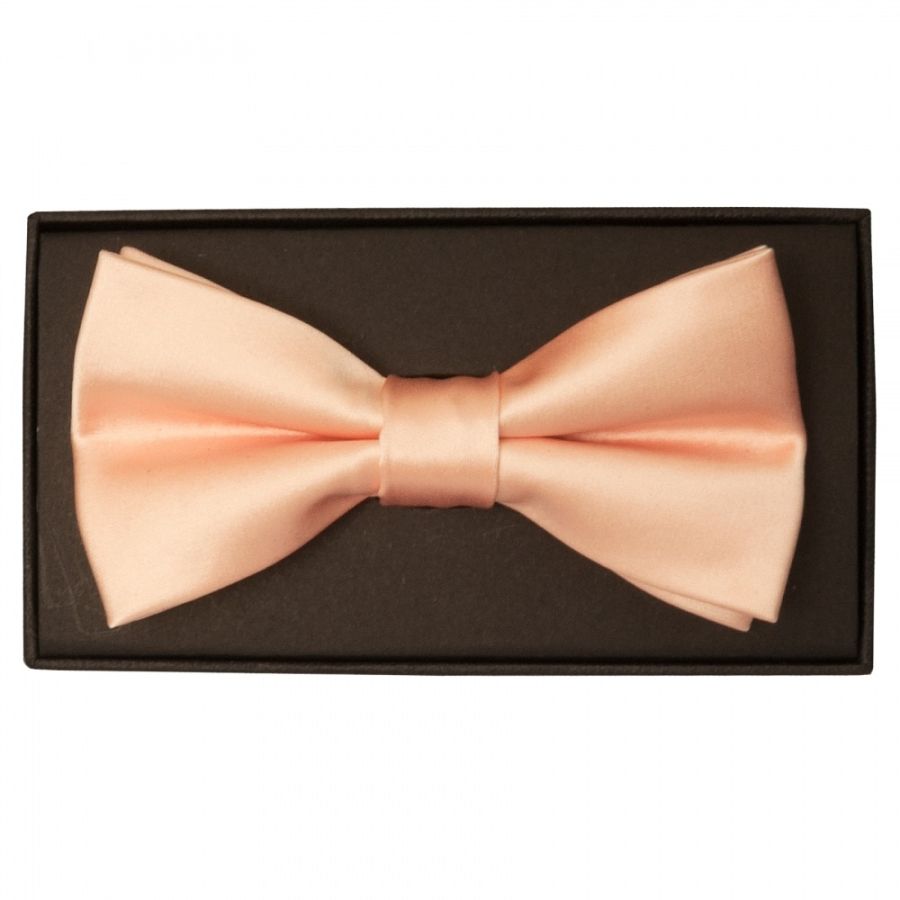 Plain Light Peach Handmade Mens Bow Tie