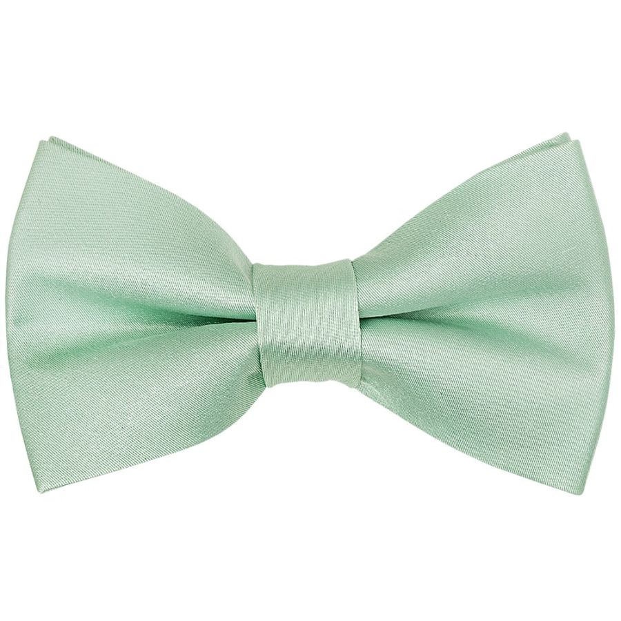 Pre Tied Moss Green Satin Silk Boys Bow Tie Age 8-11