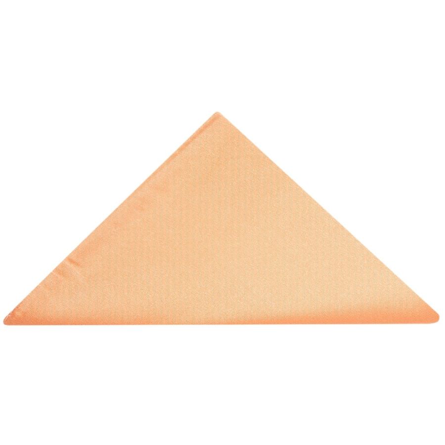 Plain Peach Satin Silk Skinny Men's Tie and Pocket Square Set