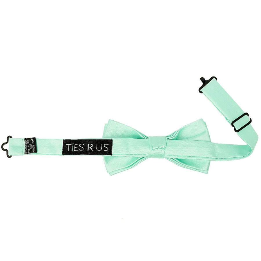 Pre Tied Mint Green Satin Boys Bow Tie Age 4-7