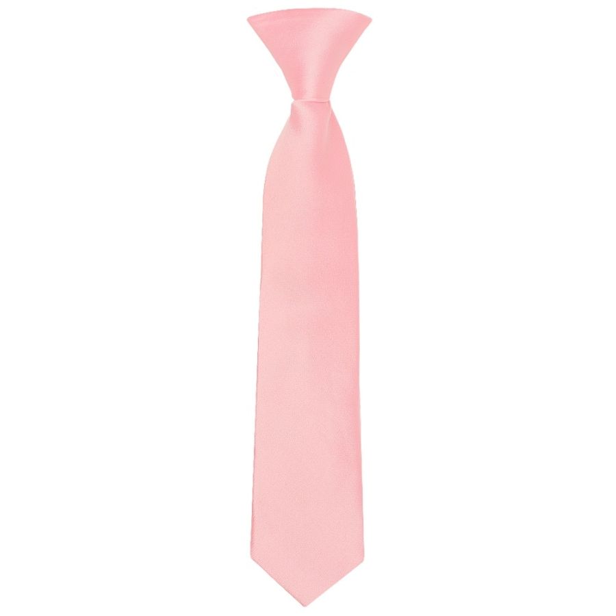 Pre Tied Pink Satin Boys Tie Age 4-7