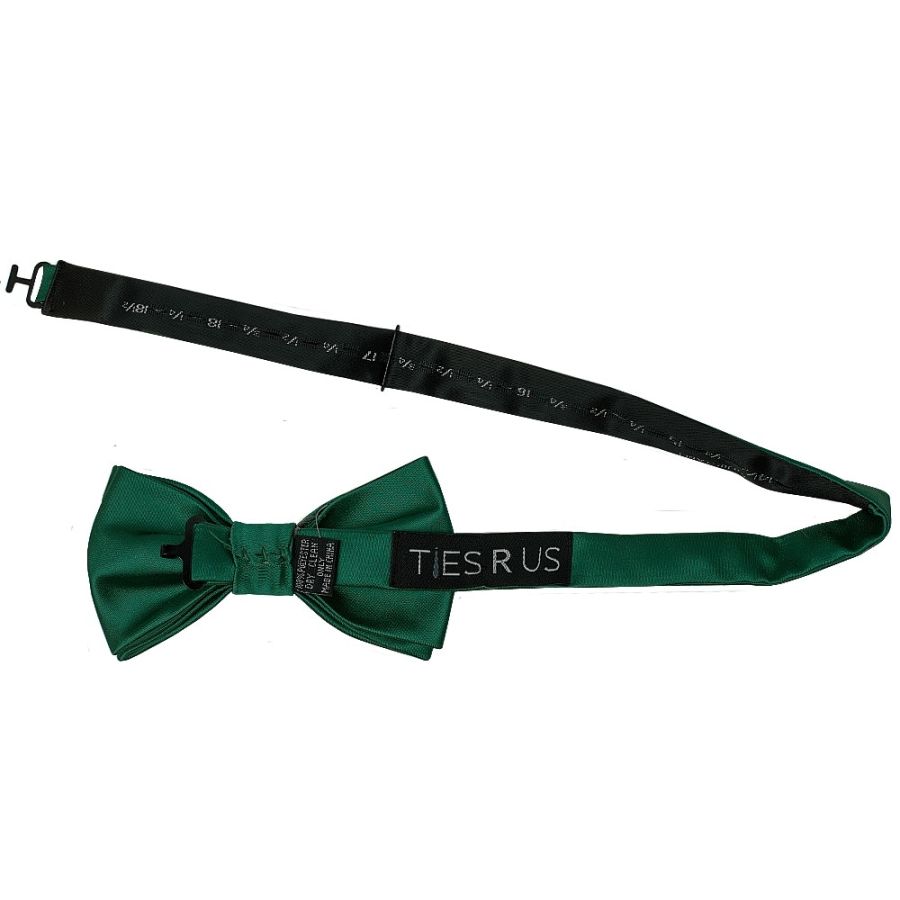 Plain Bottle Green Mens Bow Tie