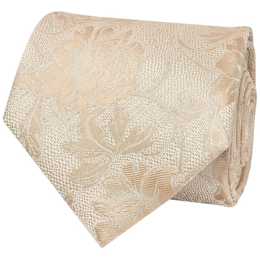 Gold Flower Classic Men's Tie and Pocket Square Set