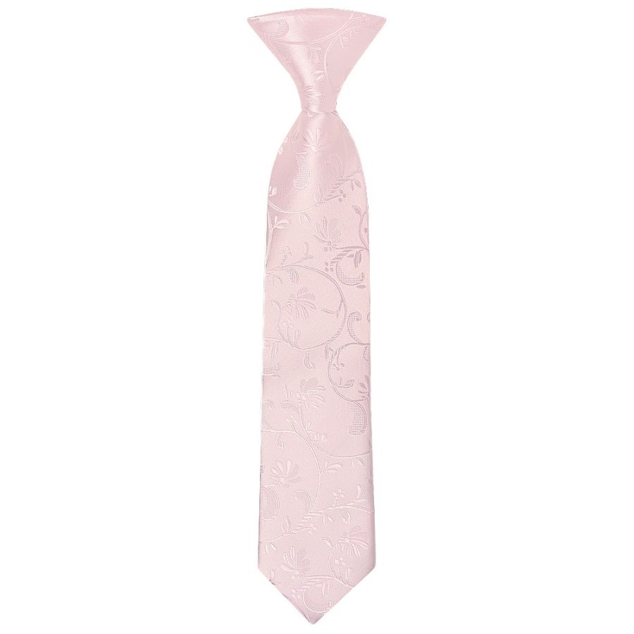 Pre Tied Blush Pink Floral Boys Tie Age 4-7