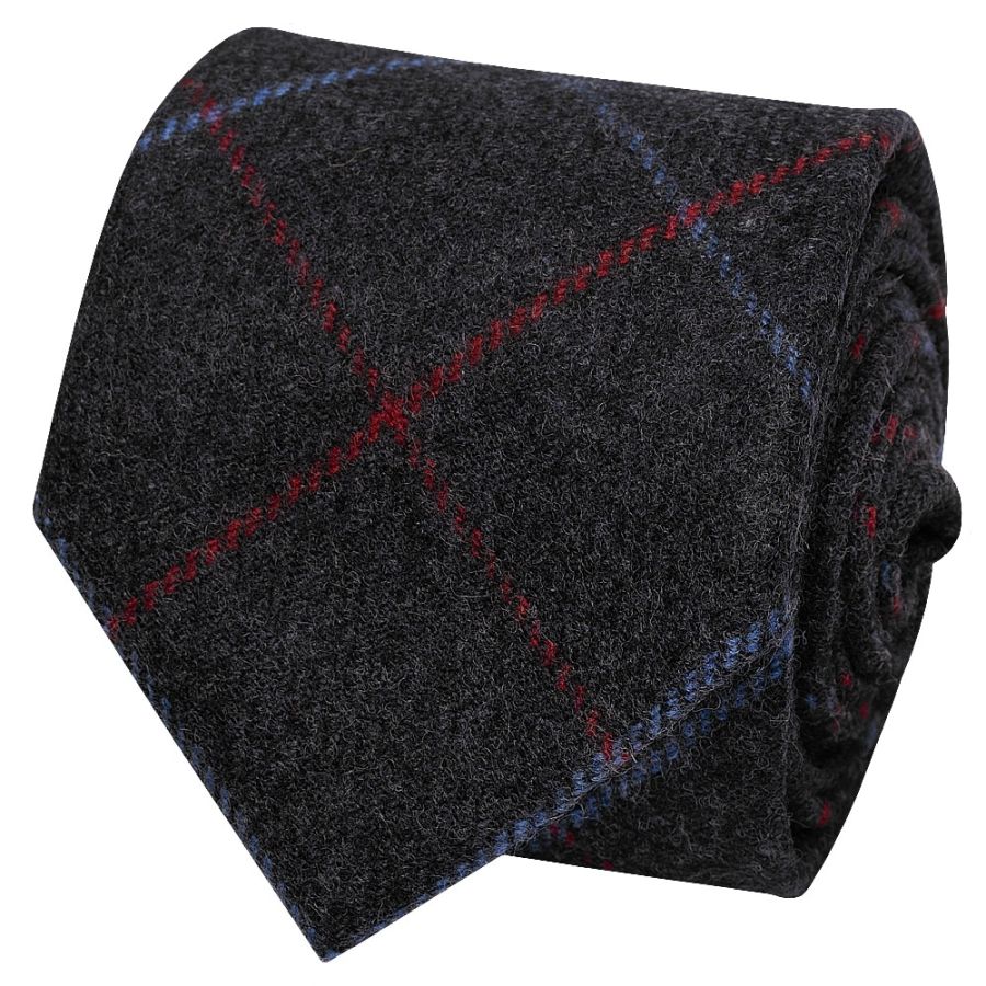 Mens Navy Check Classic Tie