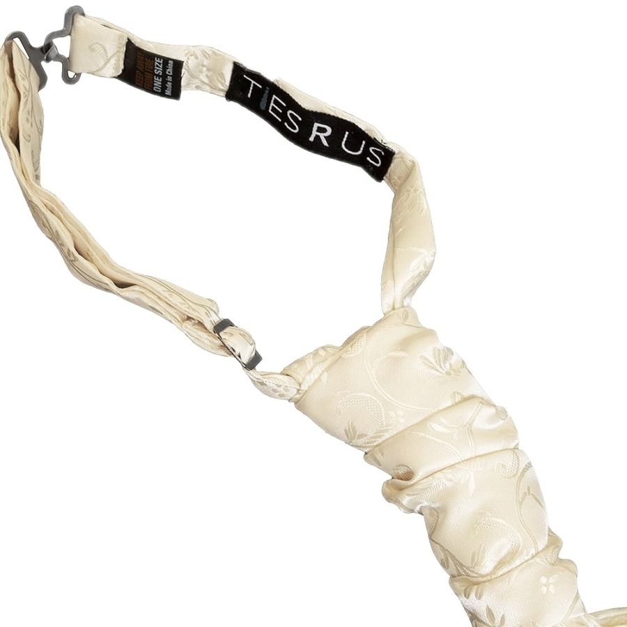 Ivory Floral Men's Cravat Tie and Pocket Square Set