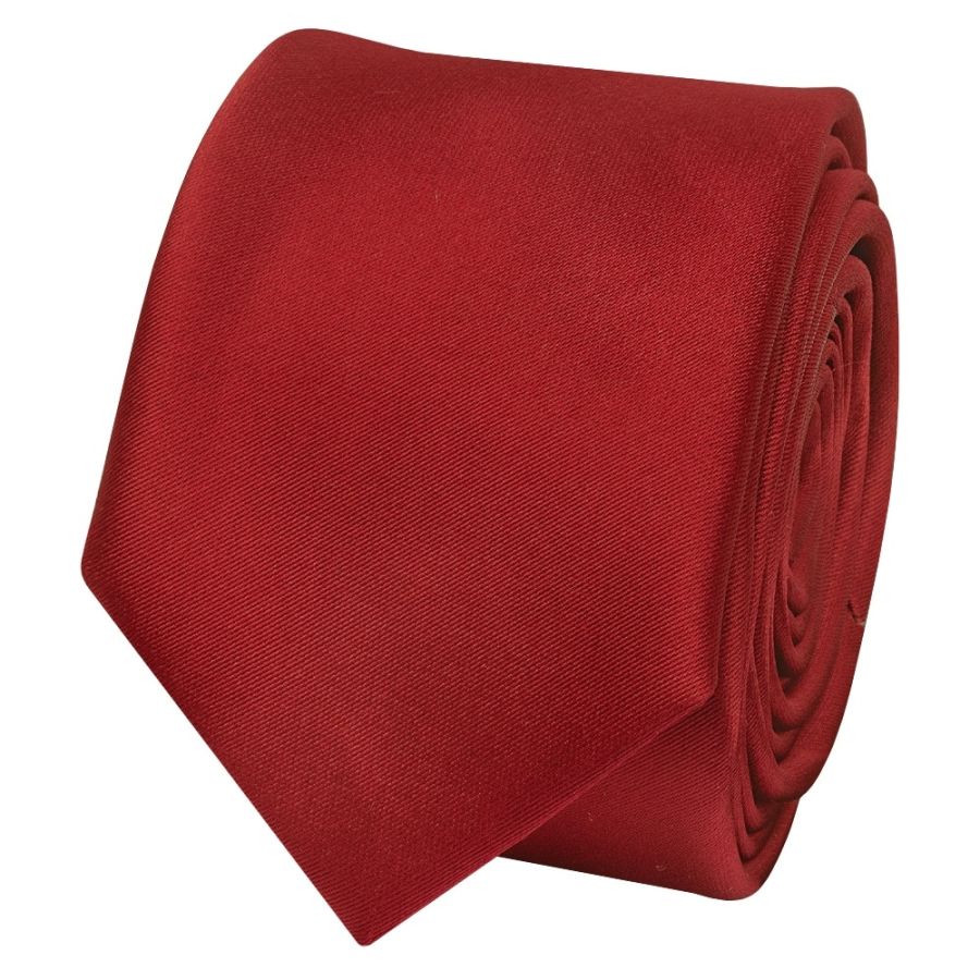 Red Wine Satin Skinny Boys Tie