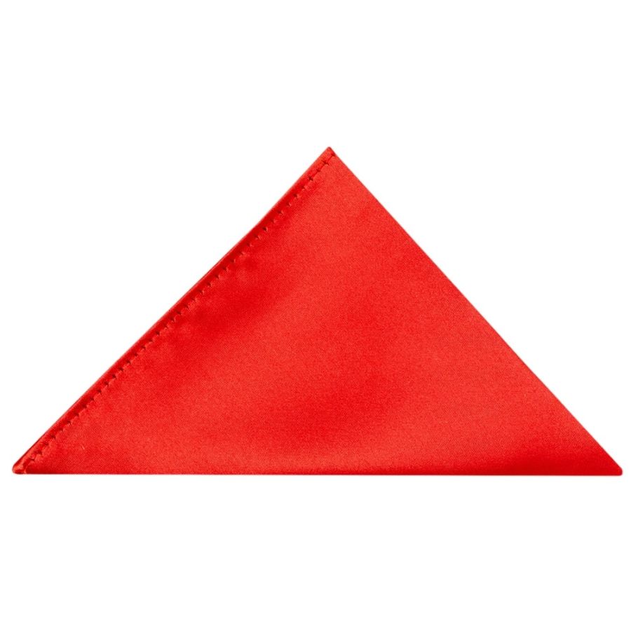 Plain Bright Red Satin Classic Men's Tie and Pocket Square Set