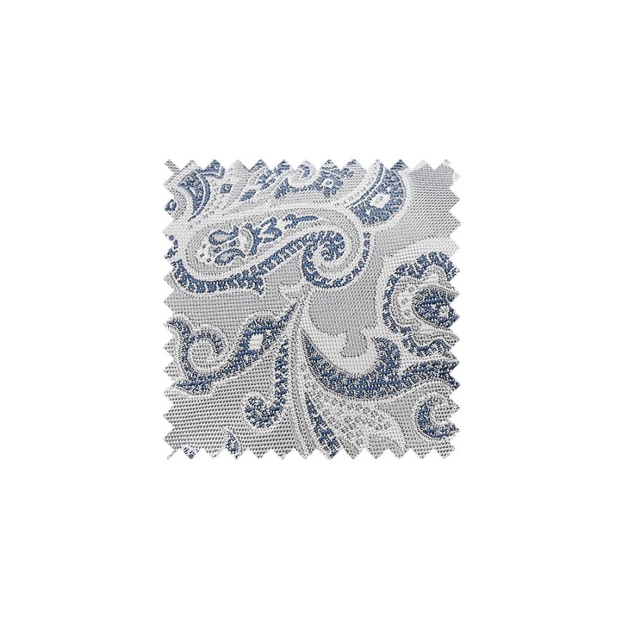 Silver and Blue Paisley Swatch - SBSP1