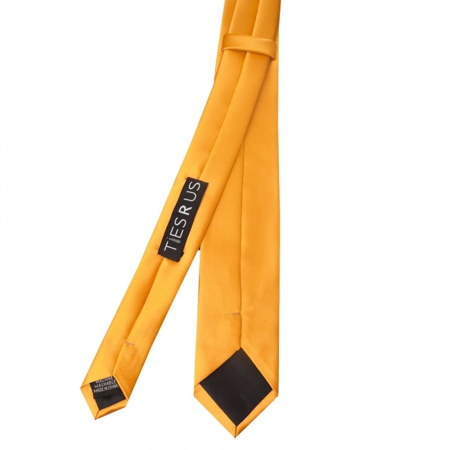 Plain Rust Satin Skinny Men's Tie