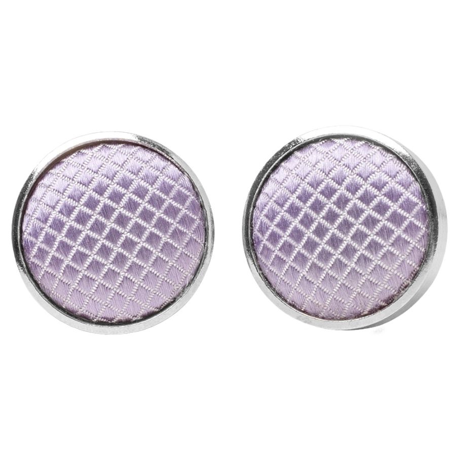 Mens Lilac Textured Stripe Silk Classic Tie Pocket Square and Cufflinks Box Set