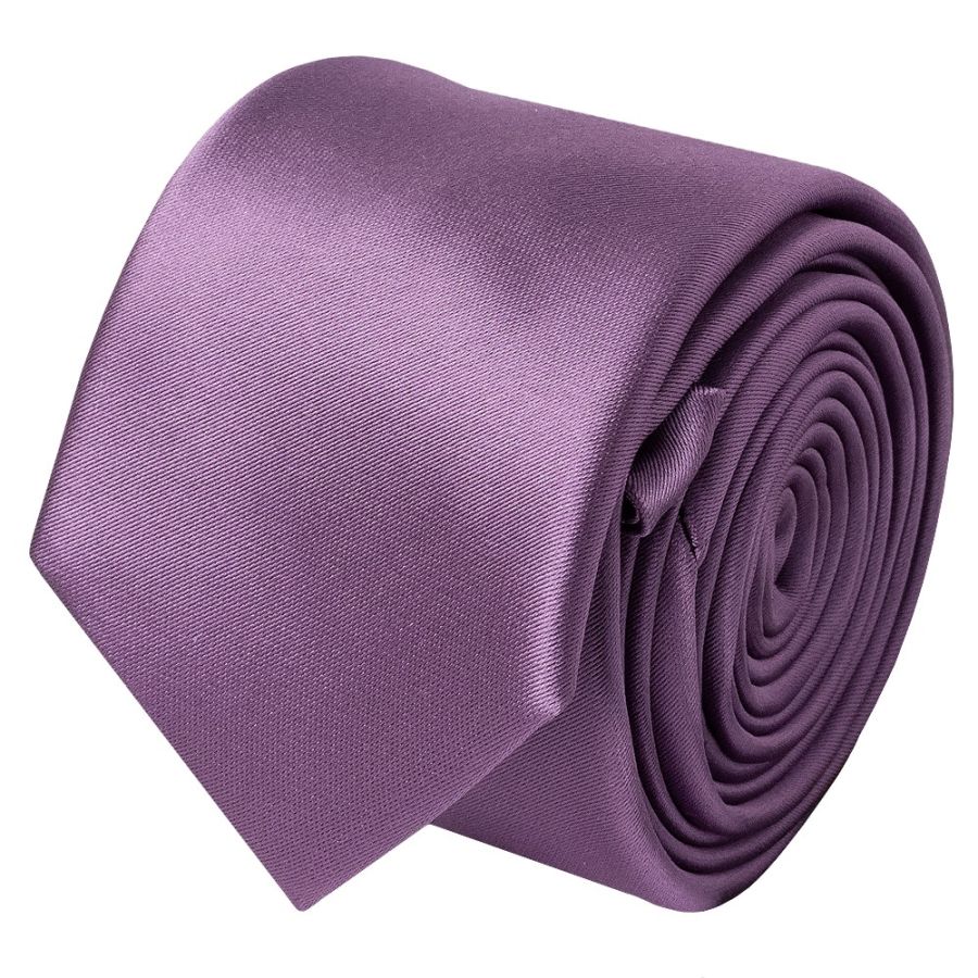 Plain Light Mauve Satin Skinny Men's Tie