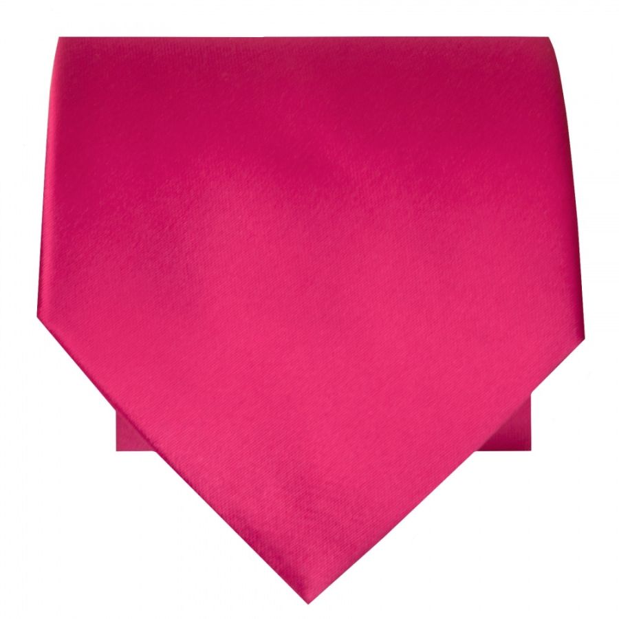 Plain Cerise Pink Satin Classic Men's Tie and Pocket Square Set