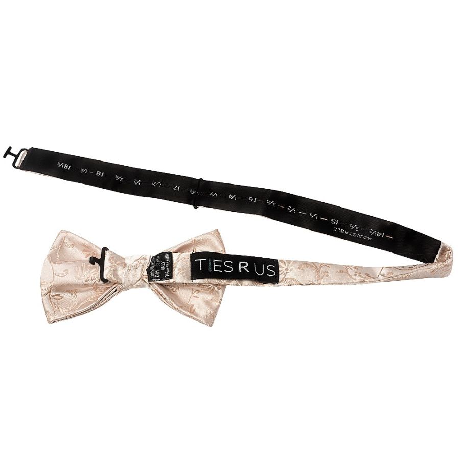 Nude Floral Handmade Mens Bow Tie
