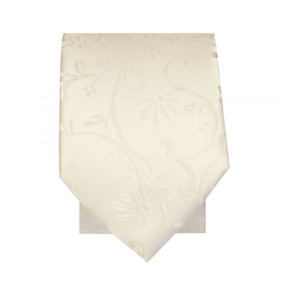 Ivory Floral Skinny Boys Tie
