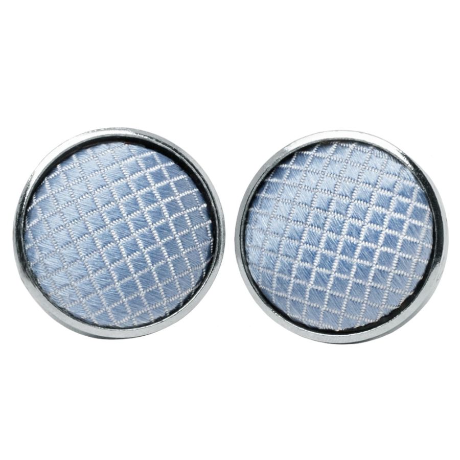 Mens Light Blue Textured Stripe Silk Classic Tie Pocket Square and Cufflinks Box Set