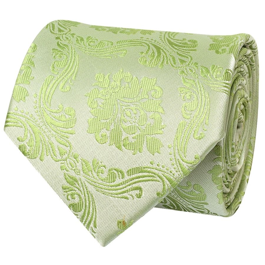 Sage Green Paisley Classic Men's Tie and Pocket Square Set