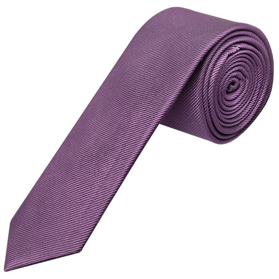 Mauve Silk Twill Skinny Mens Tie