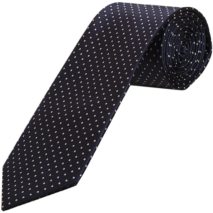 Navy Blue and White Polka Dot Classic Men's Tie