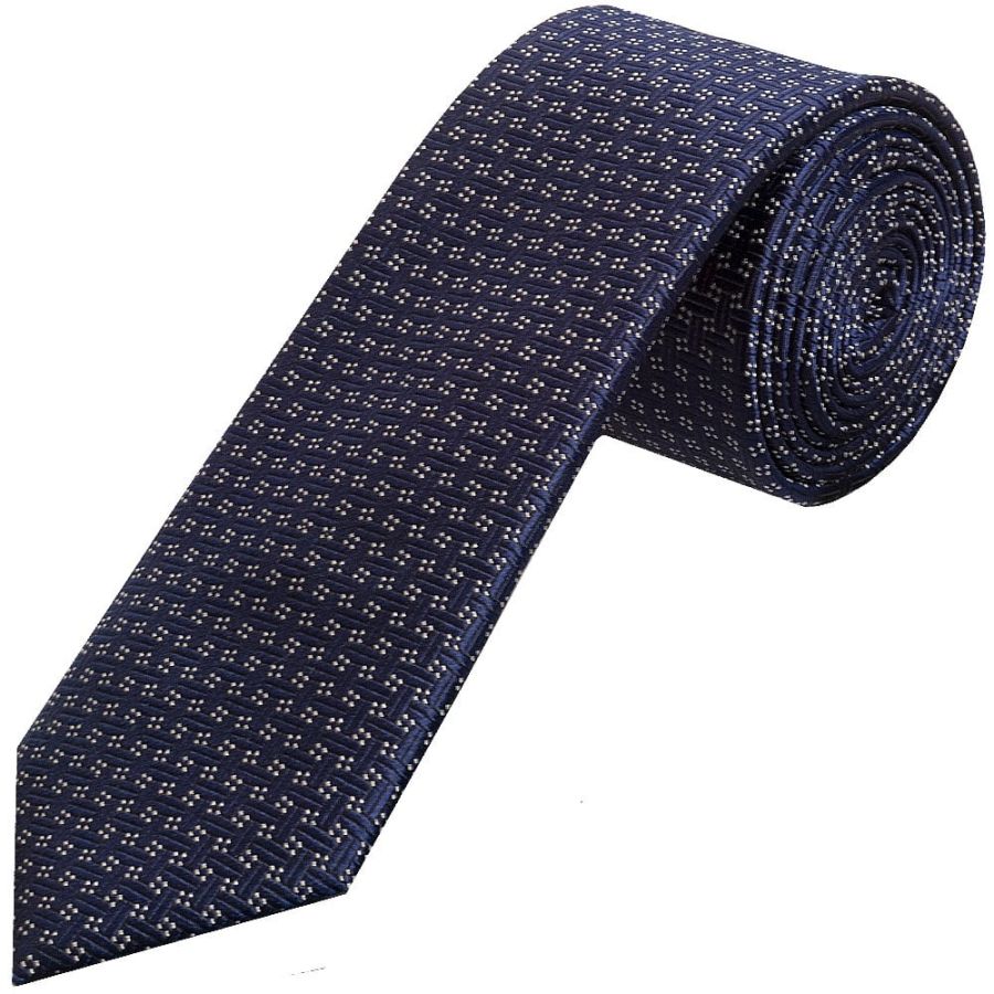 Navy Geo Classic Men's Silk Tie