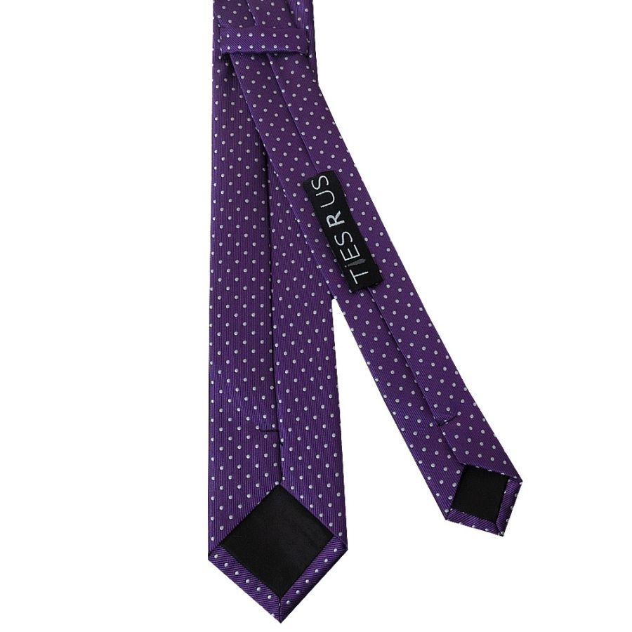 Purple and White Polka Dot Skinny Boys Tie