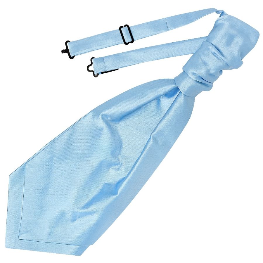 Plain Sky Blue Satin Men's Cravat Tie