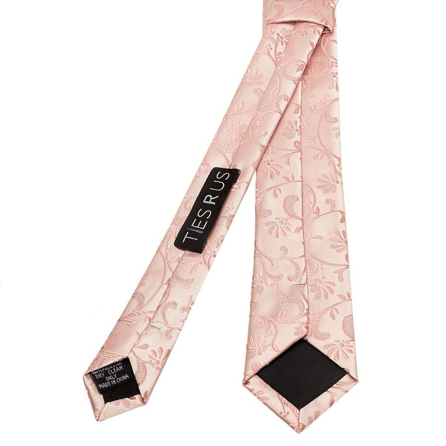 Rose Gold Floral Skinny Men's Tie