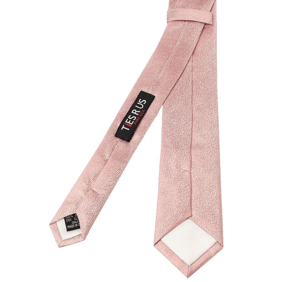 END OF SEASON STOCK Plain Rose Gold Silk Skinny Men's Tie