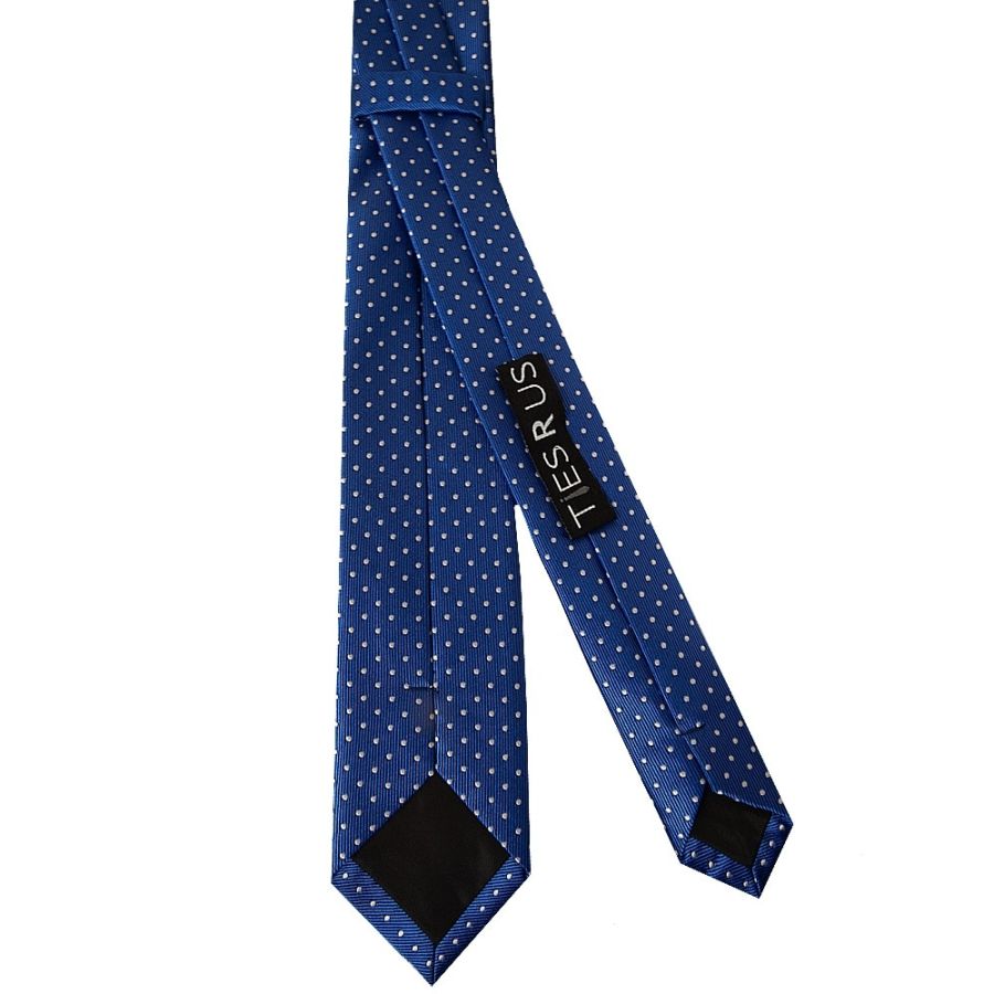 Blue and White Polka Dot Skinny Men's Tie