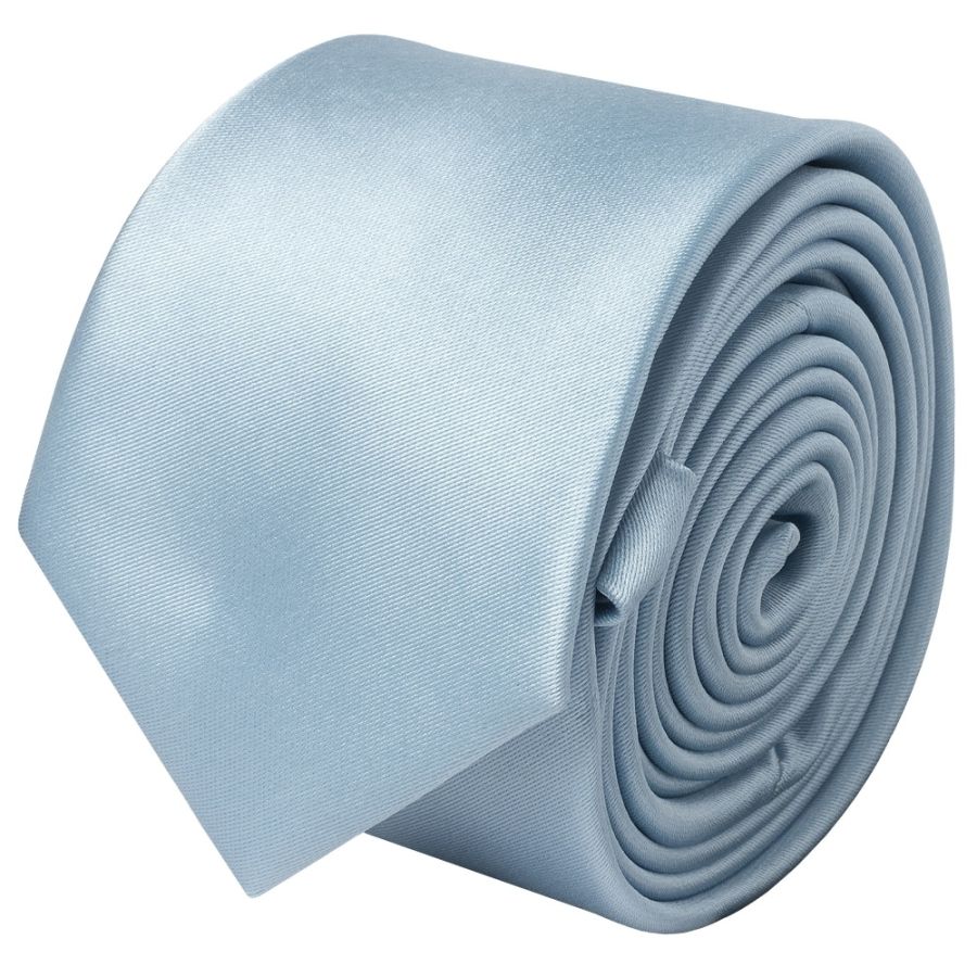 Light Blue Satin Skinny Boys Tie