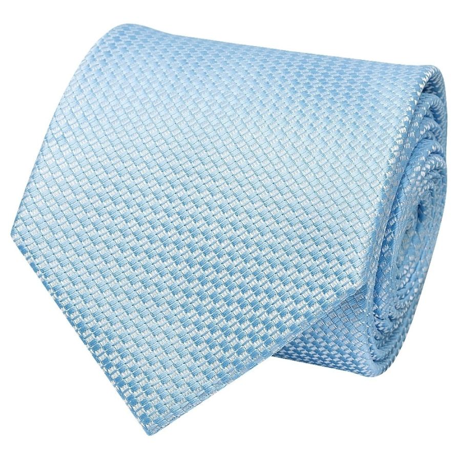 Dusty Blue Textured Classic Tie and Pocket Square Set