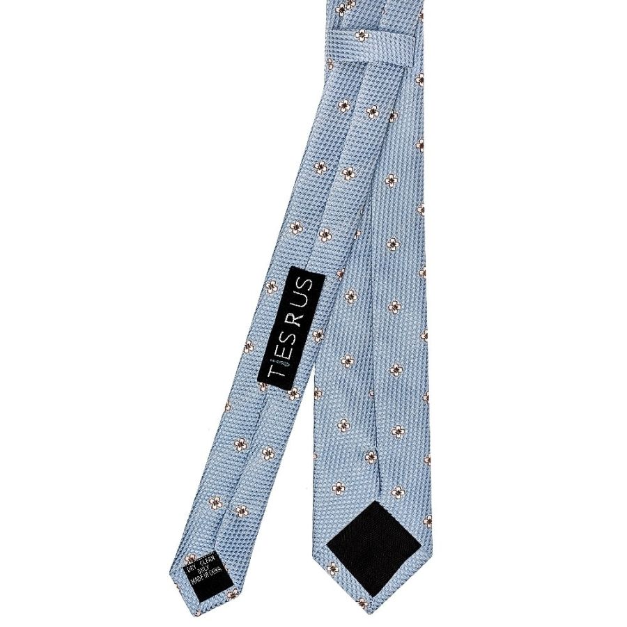 Blue Petal Skinny Men's Tie and Pocket Square Set