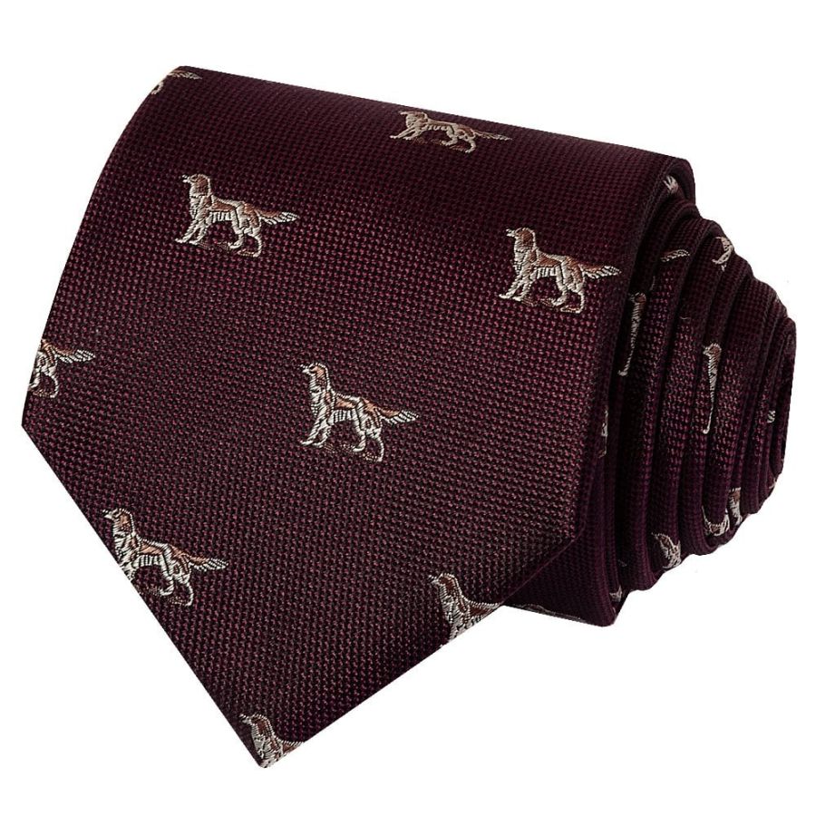Burgundy Dog Silk Classic Men's Tie