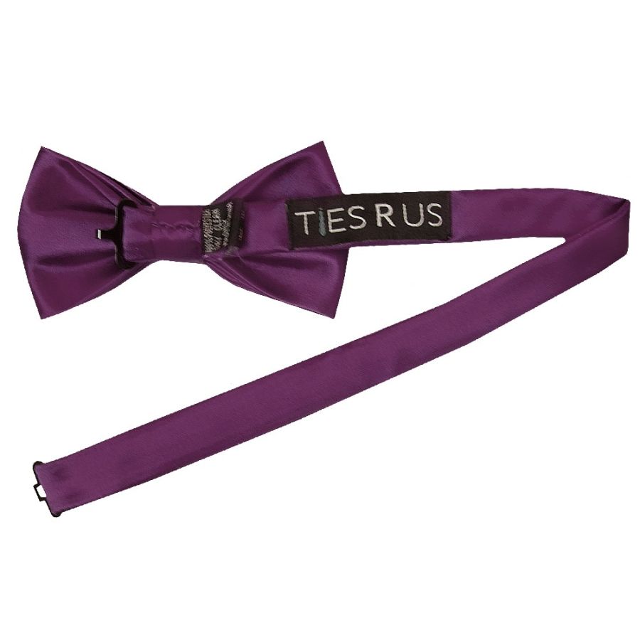 Plain Plum Handmade Mens Bow Tie