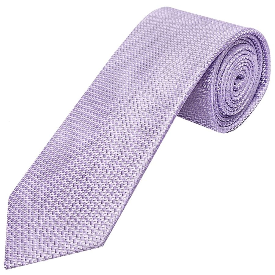 Lilac Textured Classic Tie and Pocket Square Set