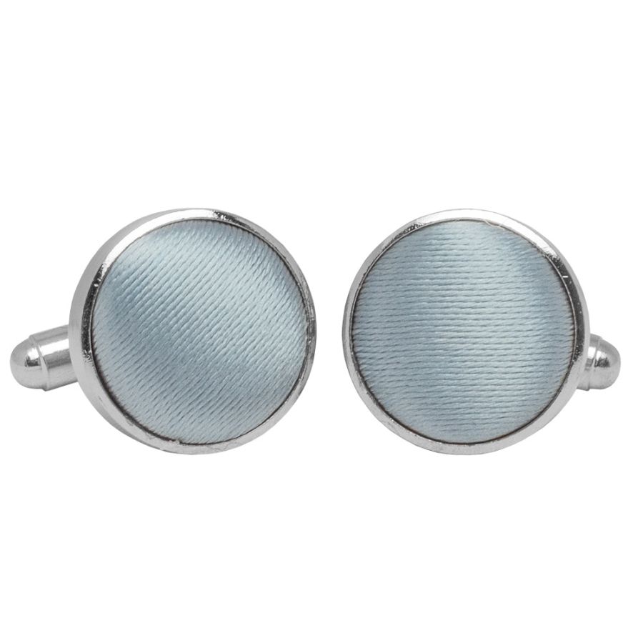 Plain Duck Egg Satin Cufflinks