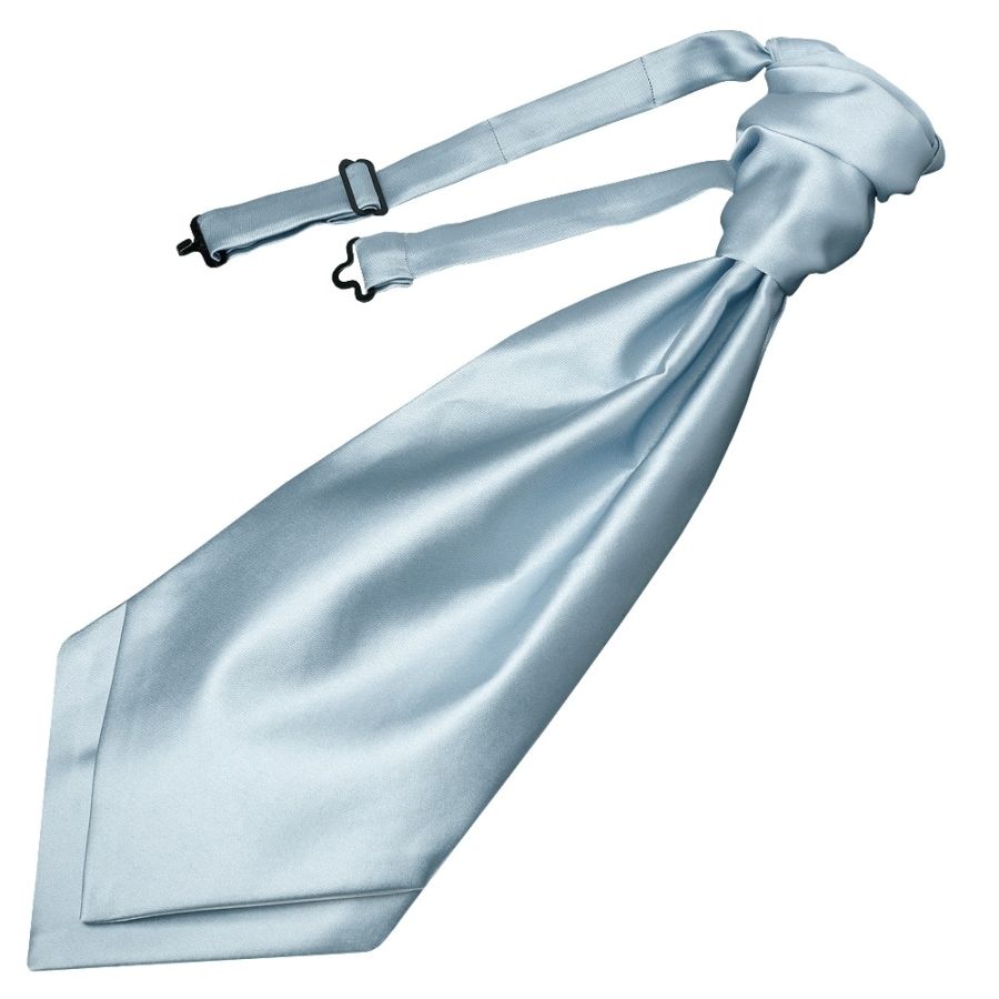 Plain Light Blue Satin Men's Cravat Tie