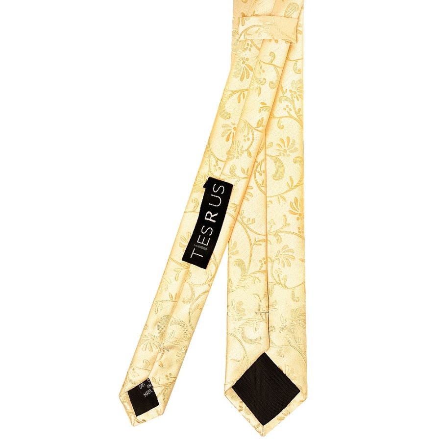 Gold Floral Skinny Men's Tie