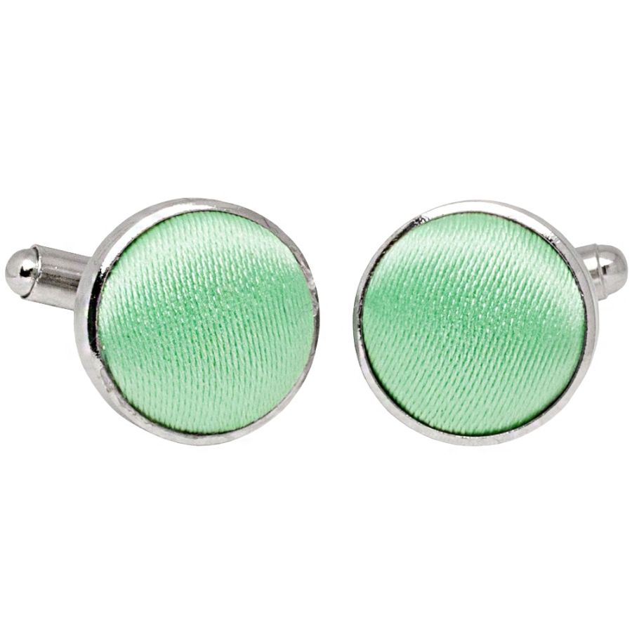 Plain Seafoam Green Satin Cufflinks