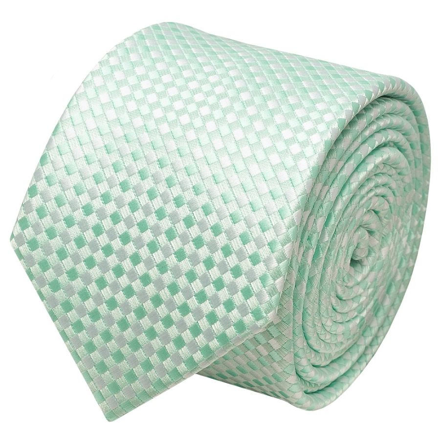 Mint Green Diamond Neat Skinny Men's Tie