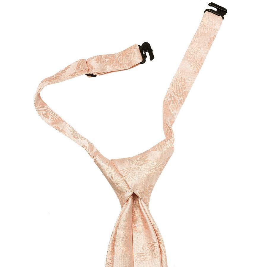Pre Tied Light Peach Paisley Boys Tie Age 4-7