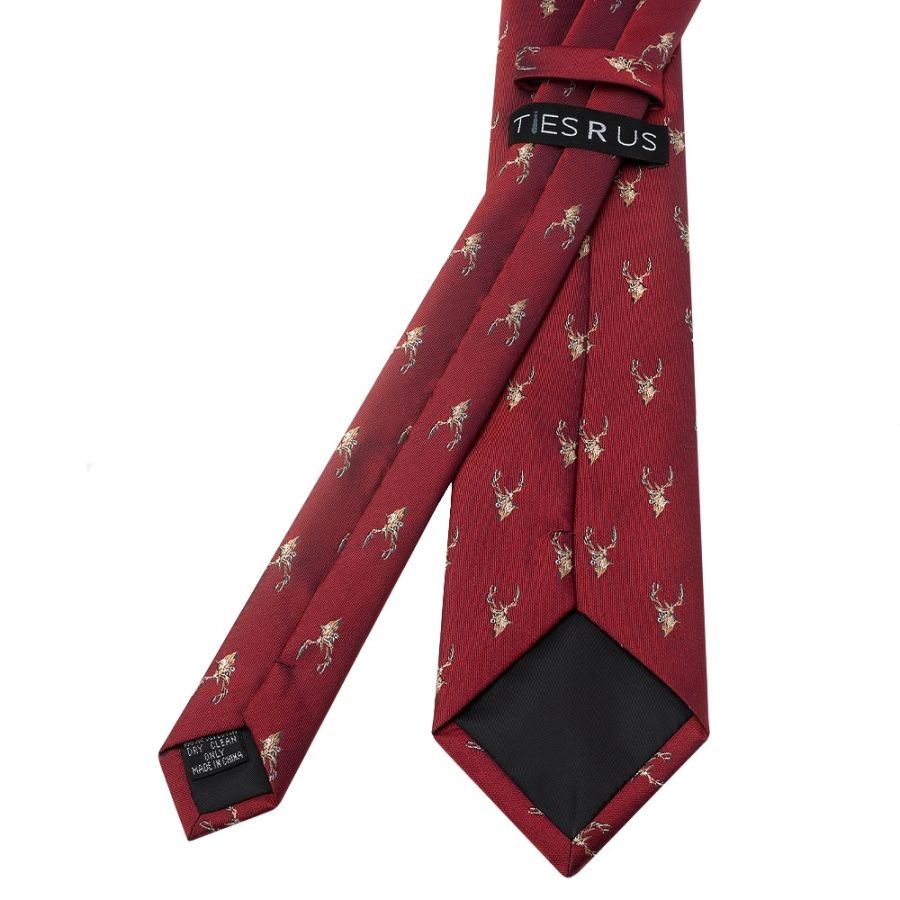 Red Wine Deer Head Classic Men's Tie