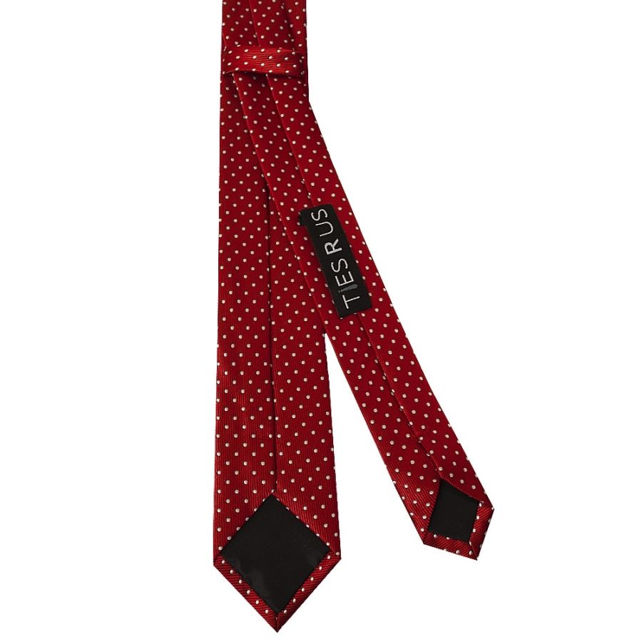 Red and White Polka Dot Skinny Boys Tie