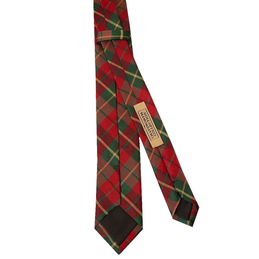 Red and Green Tartan Silk Skinny Boys Tie
