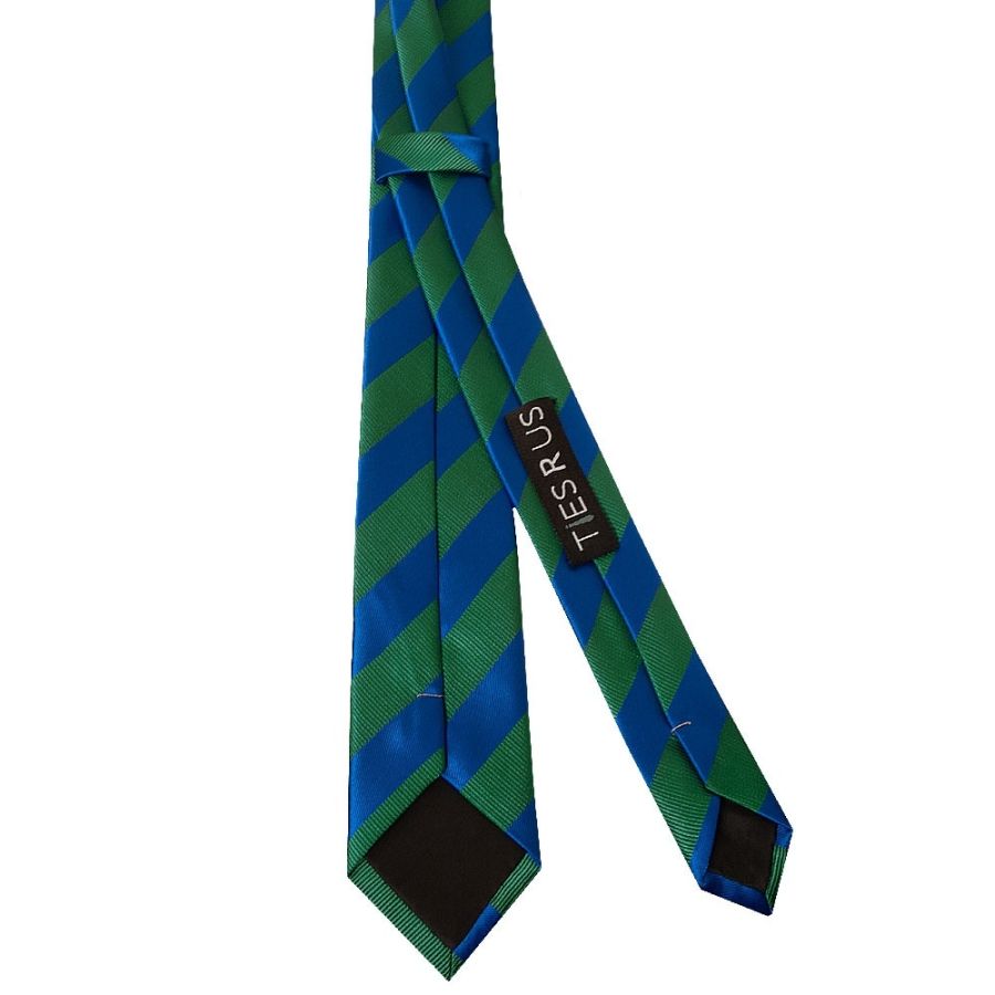 Blue and Green Striped Skinny Men's Tie