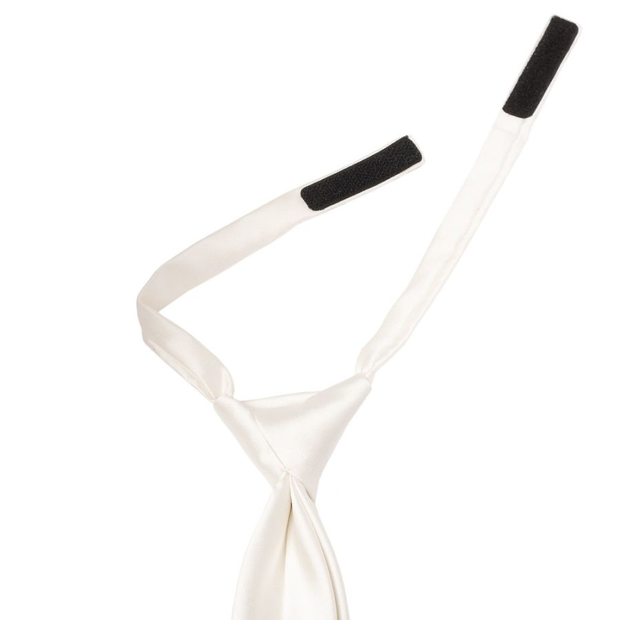 Pre Tied White Satin Boys Tie Age 4-7